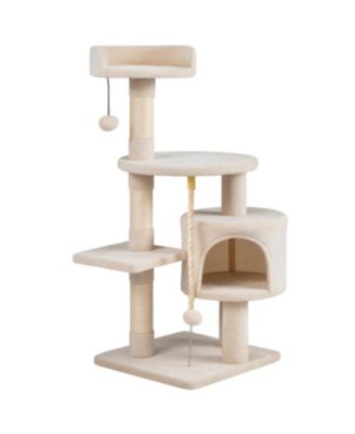36 inch Tall Kitten Tower with Condo and Plush Perch