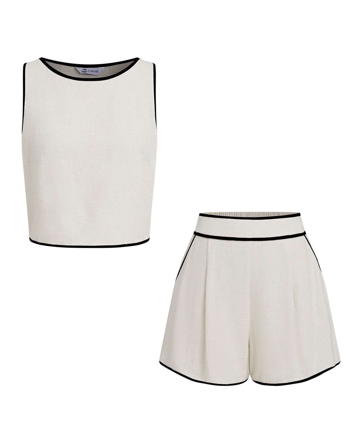 Cupshe Women's Crew Neck Short Set