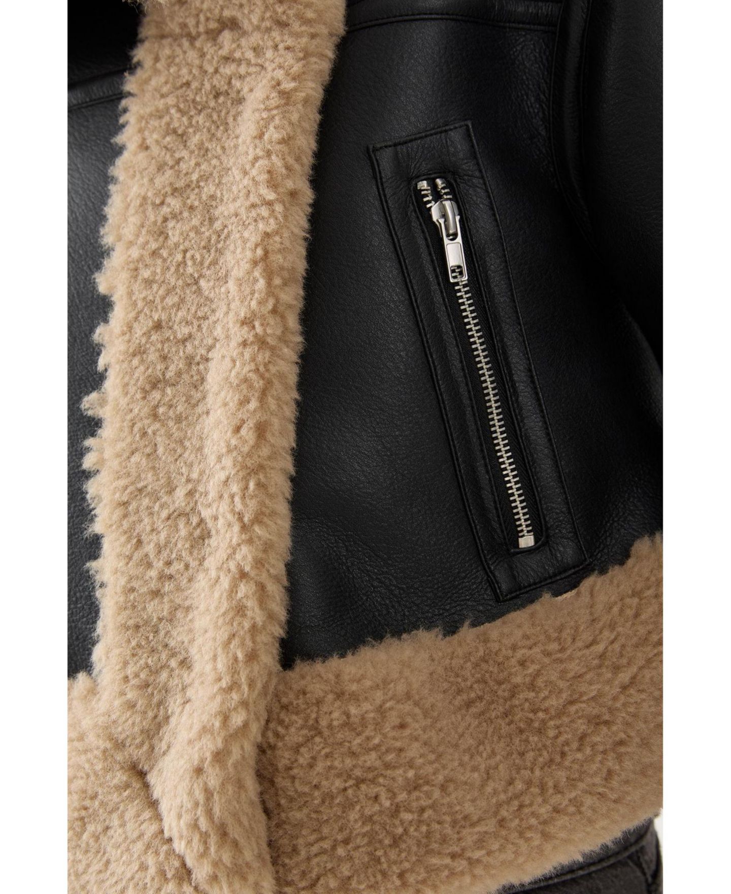 Женская куртка MissPap Faux Fur Trim Aviator, цвет: Чёрный — фото 8