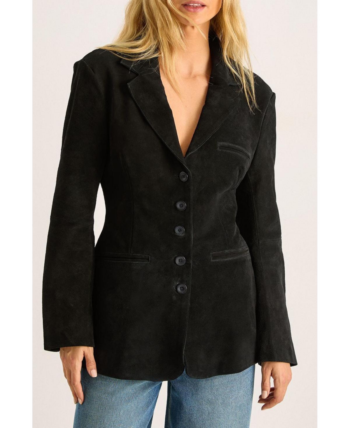 Nasty Gal Women's Real Suede Cinched Waist Blazer