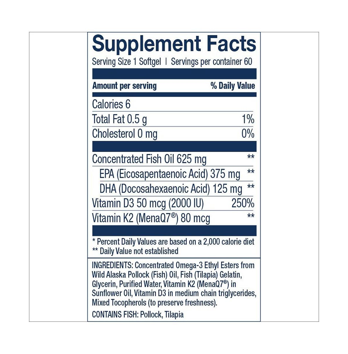 Wiley s Finest Fish Oil Vitamin K2 and D3