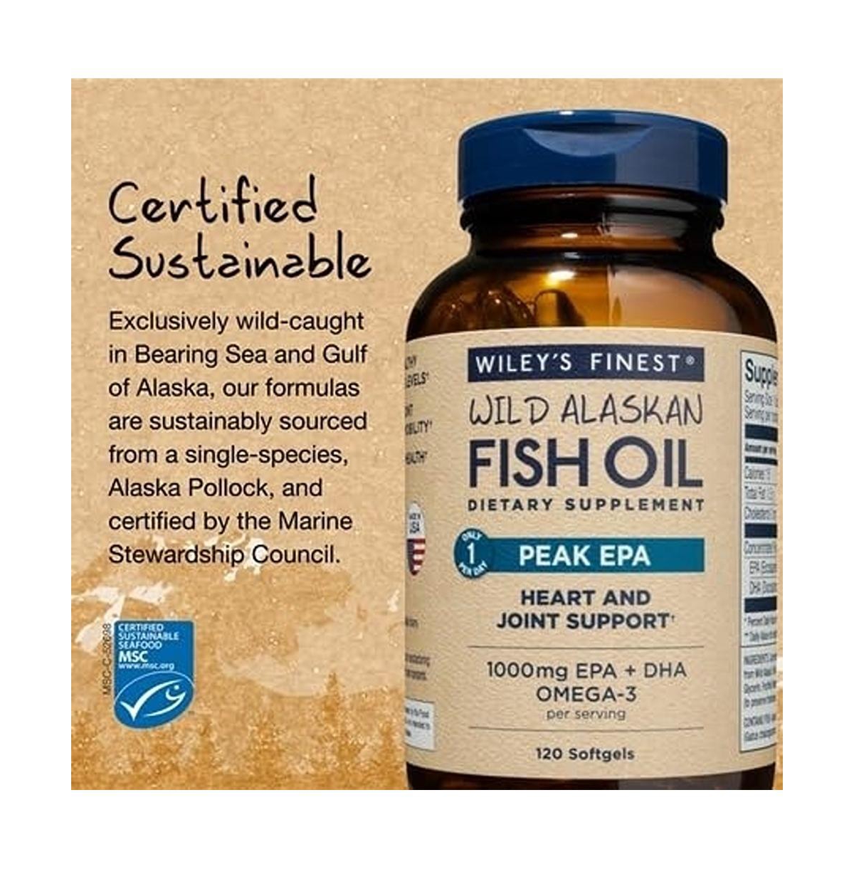 Wiley's Finest Wild Alaskan Fish Oil Peak Epa
