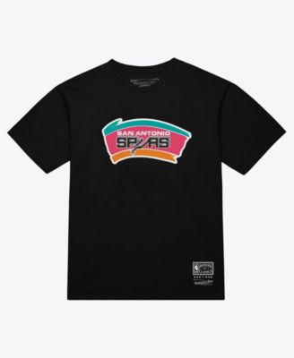 Men's and Women's Black San Antonio Spurs Hardwood Classics Arch T-Shirt