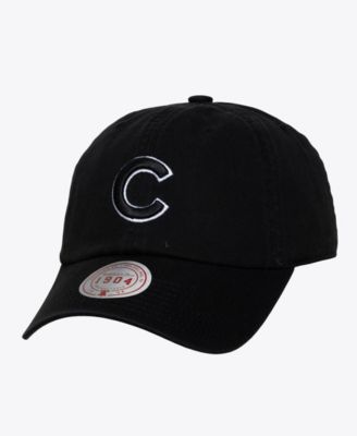 Men's and Women's Black White Chicago Cubs 1904 Strapback Adjustable Hat