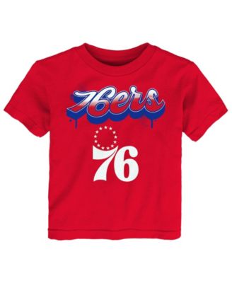 Toddler Boys and Girls Red Philadelphia 76ers Bubbly Script T-Shirt