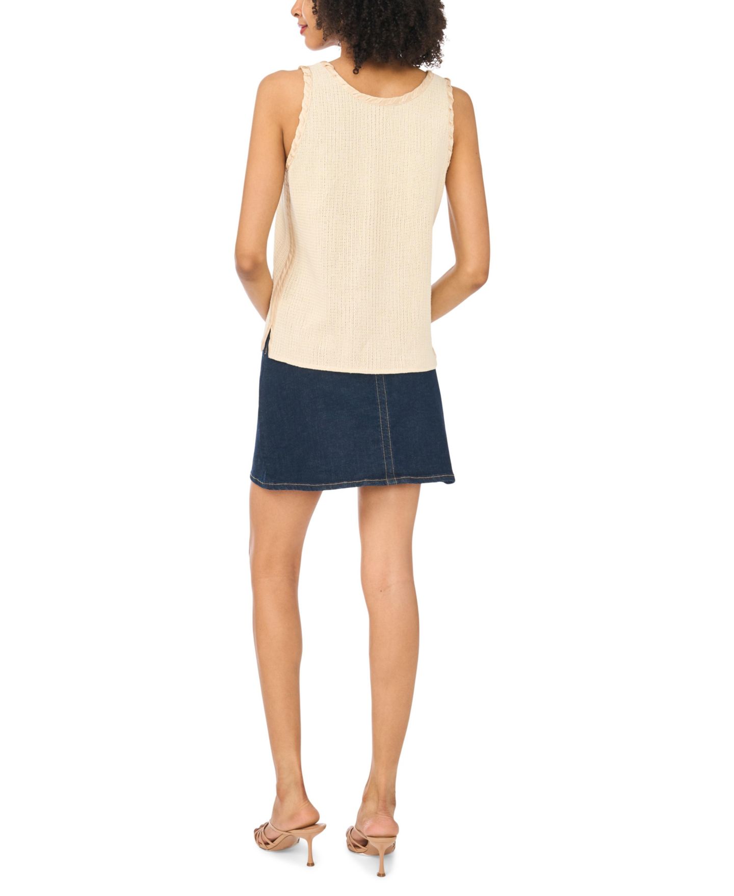 Женский топ Vince Camuto Cotton Scoop Neck, цвет: Натуральный — фото 6