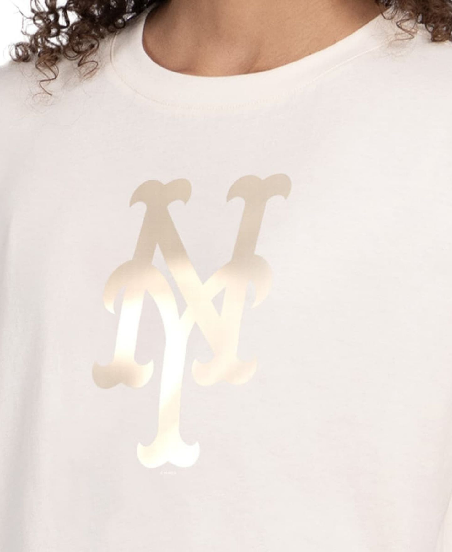 Женская футболка Starter Cream New York Mets Pastels Boxy Cropped — фото 2