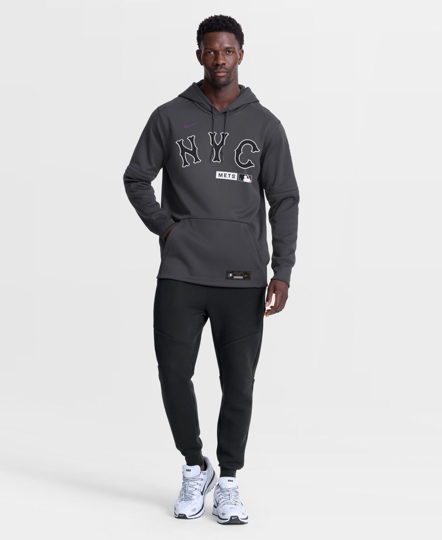 Мужское худи Nike Anthracite New York Mets Authentic Collection City Connect Therma-FIT — фото 2