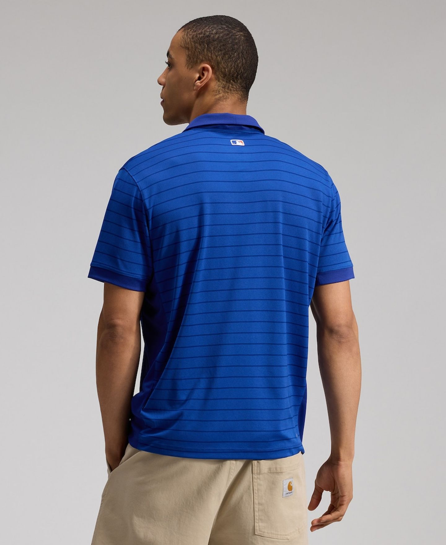Мужское поло Nike Royal New York Mets Authentic Collection Striped Victory Dri-FIT Polo Shirt — фото 3