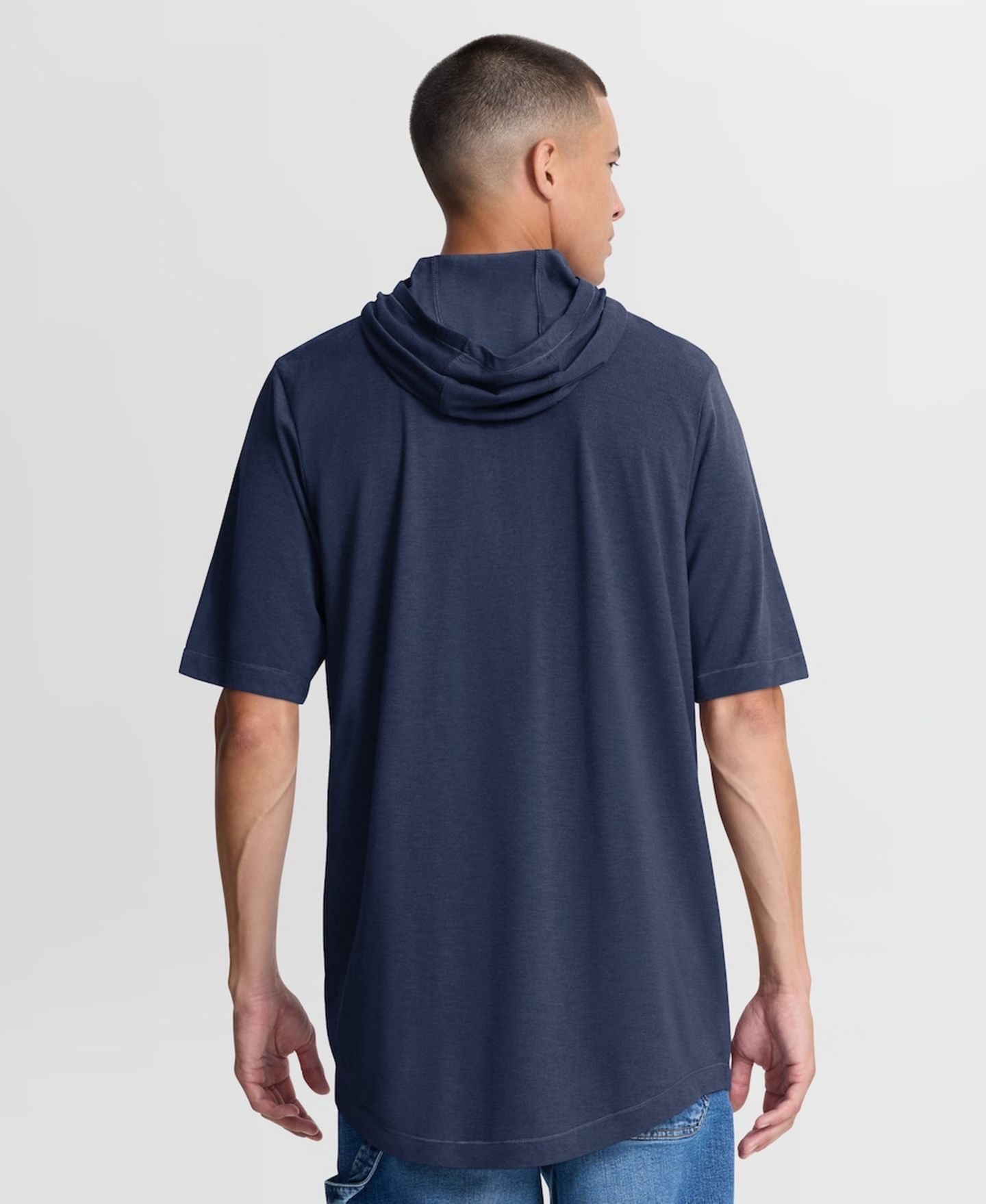 Мужская футболка Nike Navy Detroit Tigers Arched Wordmark Tri-Blend Hooded — фото 3