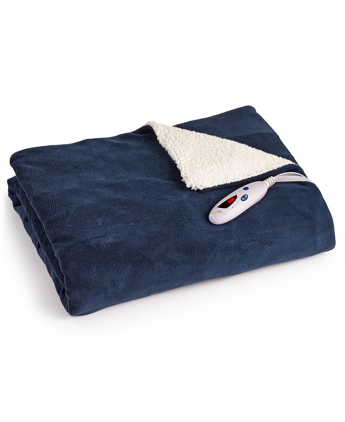 Biddeford Microplush Reverse Sherpa Electric Throws Macy's