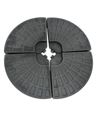 Heavy Duty Fillable Patio Umbrella Base Stand, 4-Piece Cantilever Offset Umbrella Weight Base for Outdoor Garden Backyard