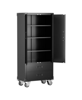 67 Inch Metal Storage Tool Organizer, Lockable Heavy Duty Steel Cabinet with Wheel for Garage, Home, Office, Workshop