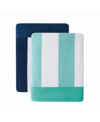Cotton Cabana Stripe Jacquard Beach Towels, Set of 2
