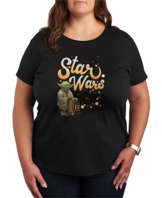 Plus Size Star Wars Yoda Fireflies Graphic T-Shirt