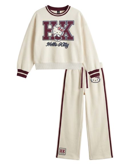 Комплект Hello Kitty Long-Sleeve Sweatshirt and Pants, 2-Piece Set для девочек, цвет: Молочный белый