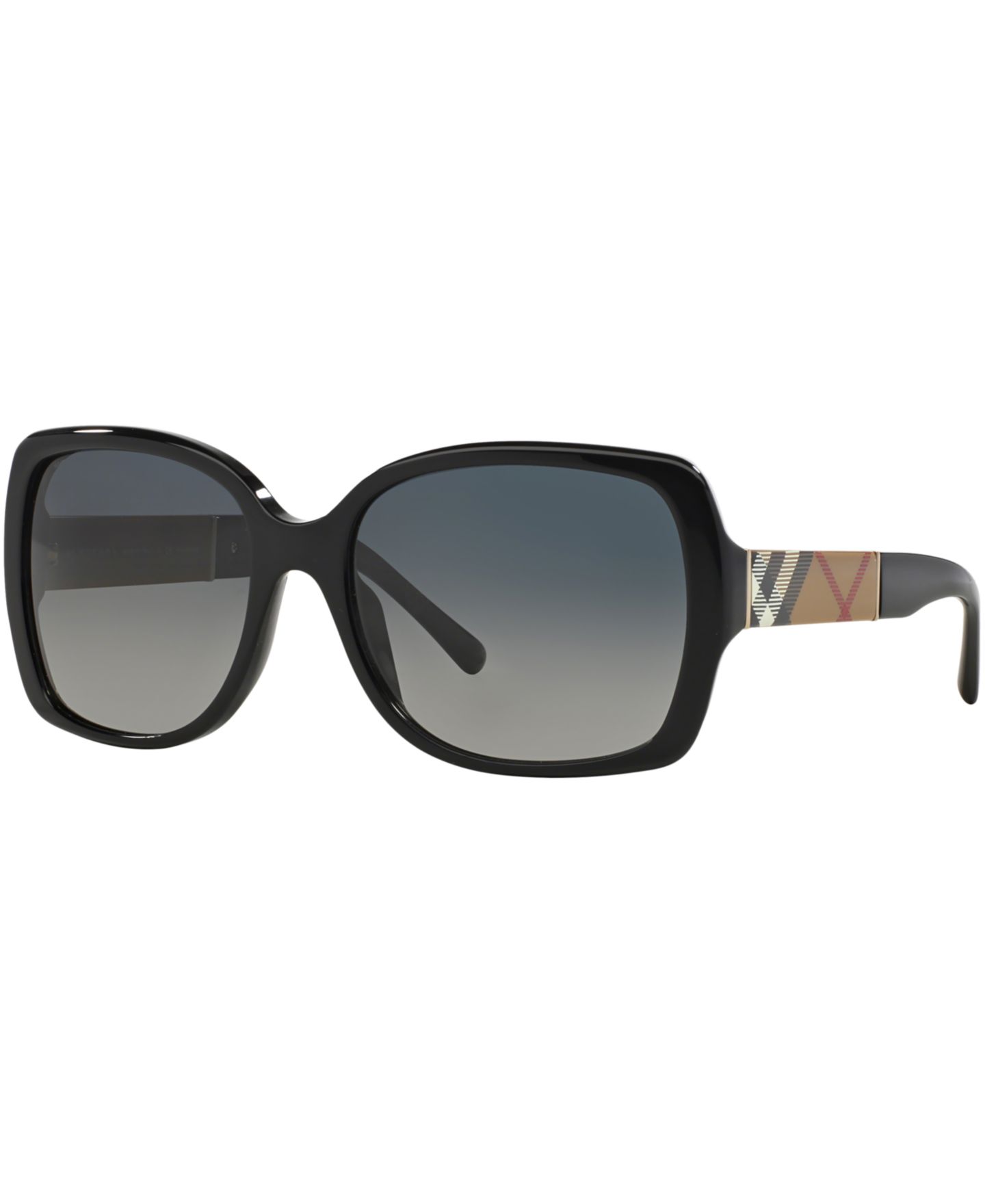 Женские солнцезащитные очки Burberry Polarized Sunglasses, BE4160P, цвет: Чёрный / Серый градиентный — фото 1