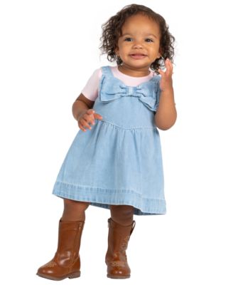 Baby Girls' Denim Bow Jumper and Bodysuit, 2-Piece Set