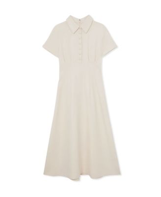 REISS Women's Button-Neck Short-Sleeve Midi Dress - Macy's