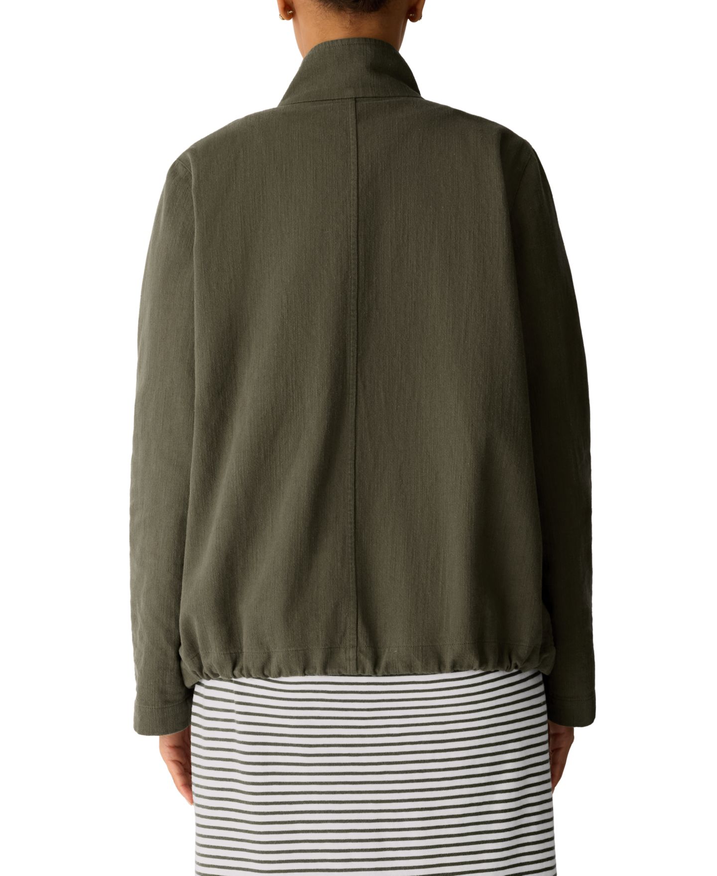 Женская куртка Eileen Fisher Zip-Up Jacket, Regular and Plus Size, цвет: Оливковый — фото 4