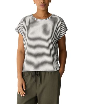 Women's Striped Crewneck Cotton T-Shirt