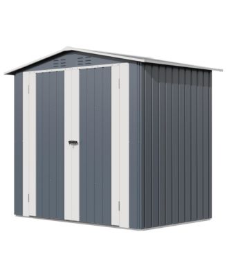 Outdoor Storage Shed, Metal Garden Tool Shed with Lockable Door & Vents, Weatherproof Backyard Storage Shed for Tools & Lawn Equipment Storage