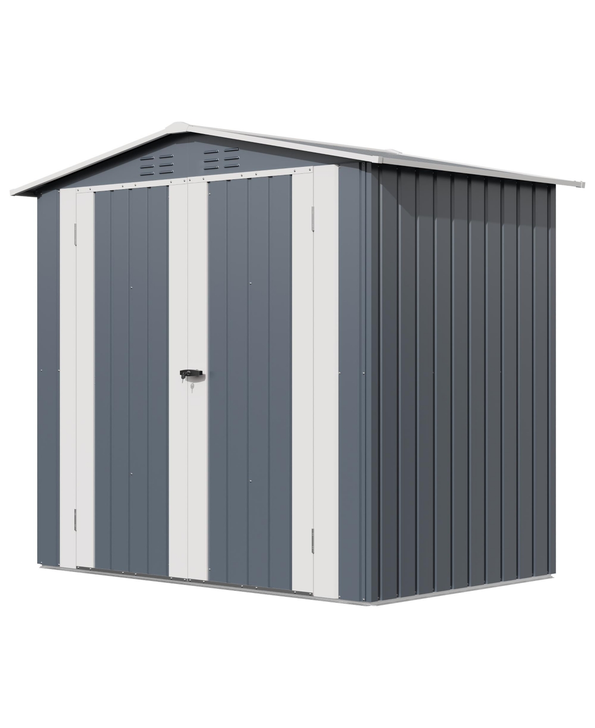 gaomon Outdoor Storage Shed, Metal Garden Tool Shed with Lockable Door & Vents, Weatherproof Backyard for Tools Lawn Equipment