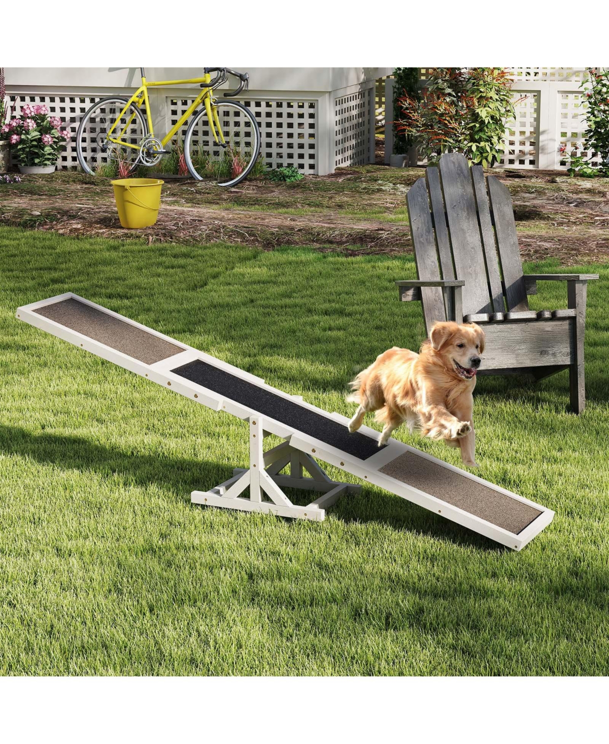 Cozito Wooden Dog Agility Seesaw Outdoor Obstacle Course Toy