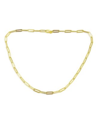 Paperclip Link Chain Necklace 14K Gold Over .925 Sterling Silver 18, 20 Inch Nickel-Free