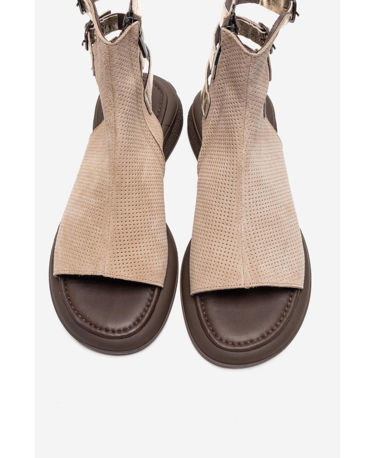 Forever & Always Shoes Women's Carina Leather Side Zip Sandal