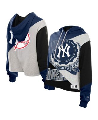 Women's New York Yankees Color Block Cropped Boxy Hoodie
