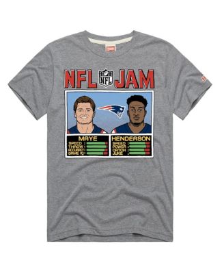 Men's and Women's Drake Maye TreVeyon Henderson Gray New England Patriots NFL Jam Tri-Blend T-Shirt