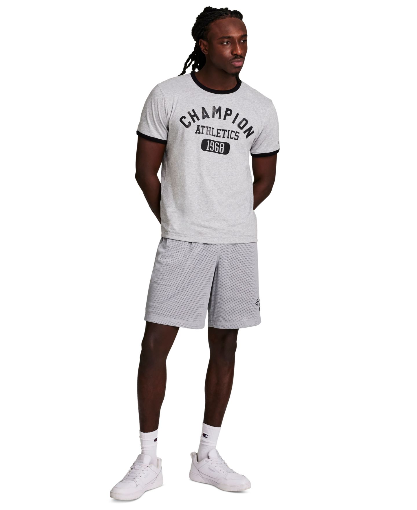 Мужские шорты Champion Double Layer Athletics Graphic, цвет: Чёрный / Серый — фото 5