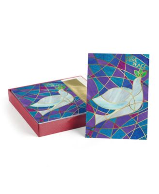 Stained Glass Dove Boxed Holiday Cards