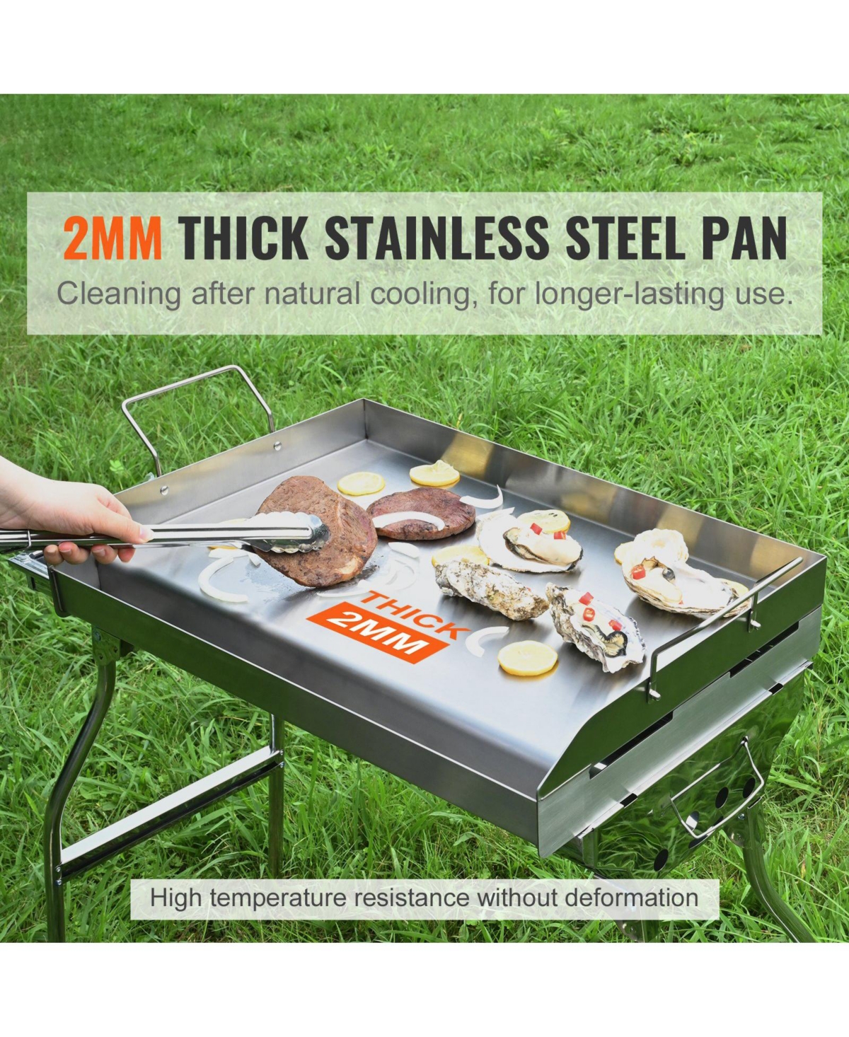Cozito Stove Top Griddle, Stainless Steel Double Burner Pan with Oil Groove