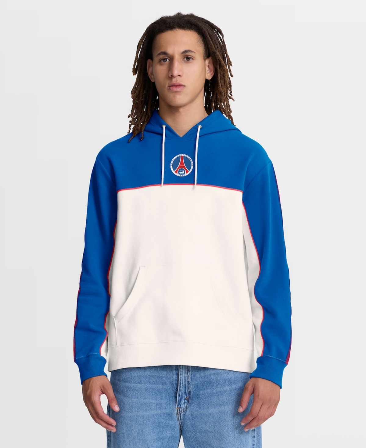 Fanatics Men's Royal/White Paris Saint-Germain Retro Overhead Tri-Blend Hoodie