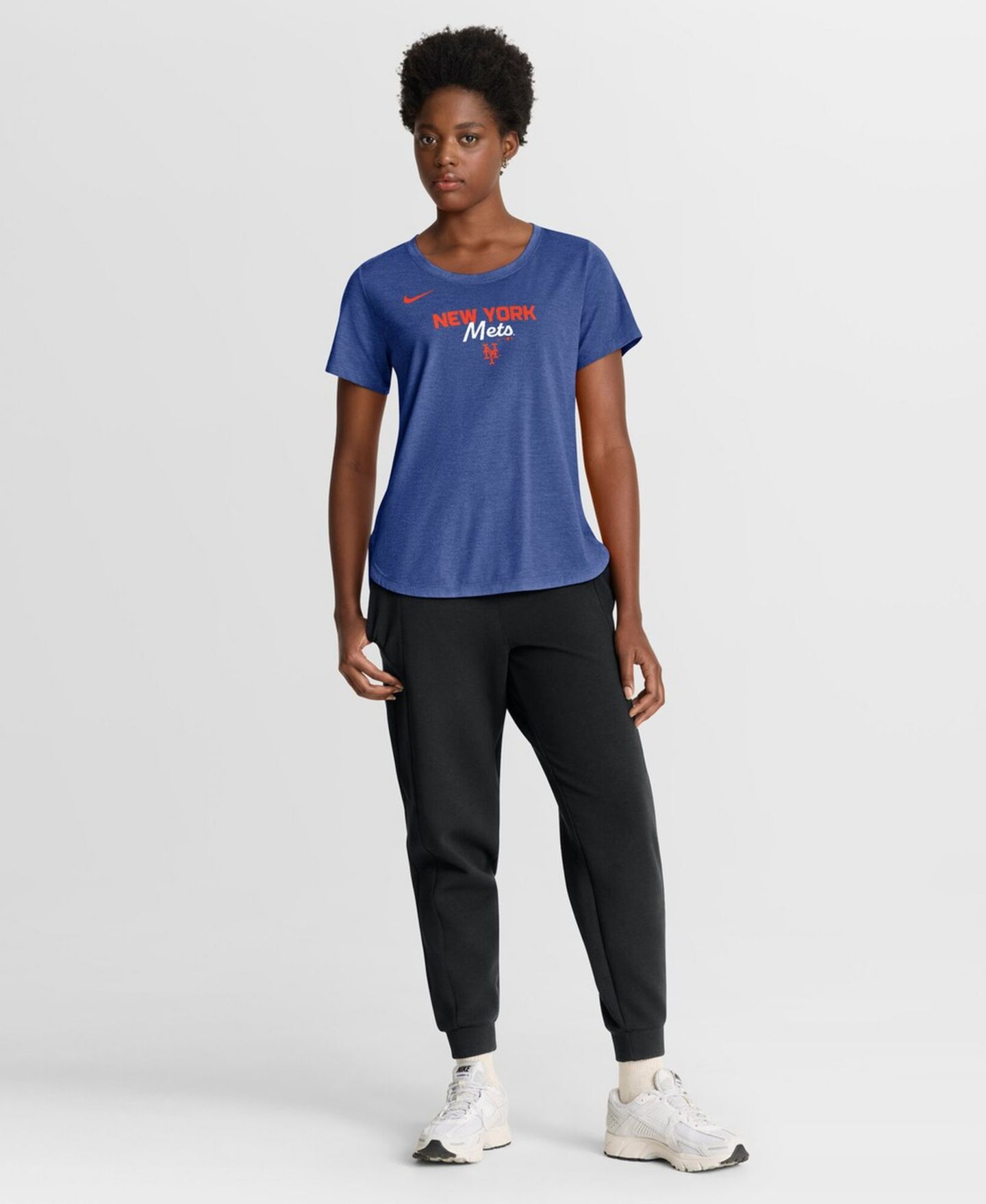 Женская футболка Nike Heather Royal New York Mets Arched Tri-Blend — фото 3