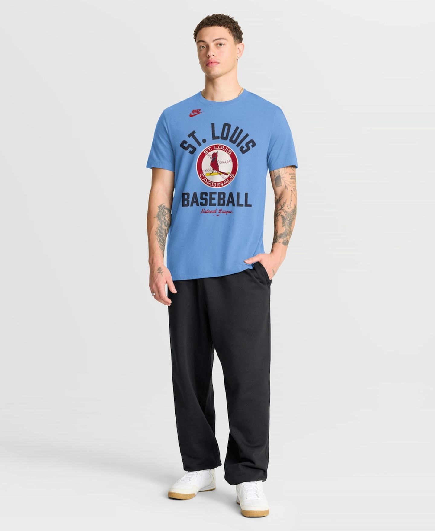 Мужская футболка Nike Light Blue St. Louis Cardinals Cooperstown Collection — фото 3