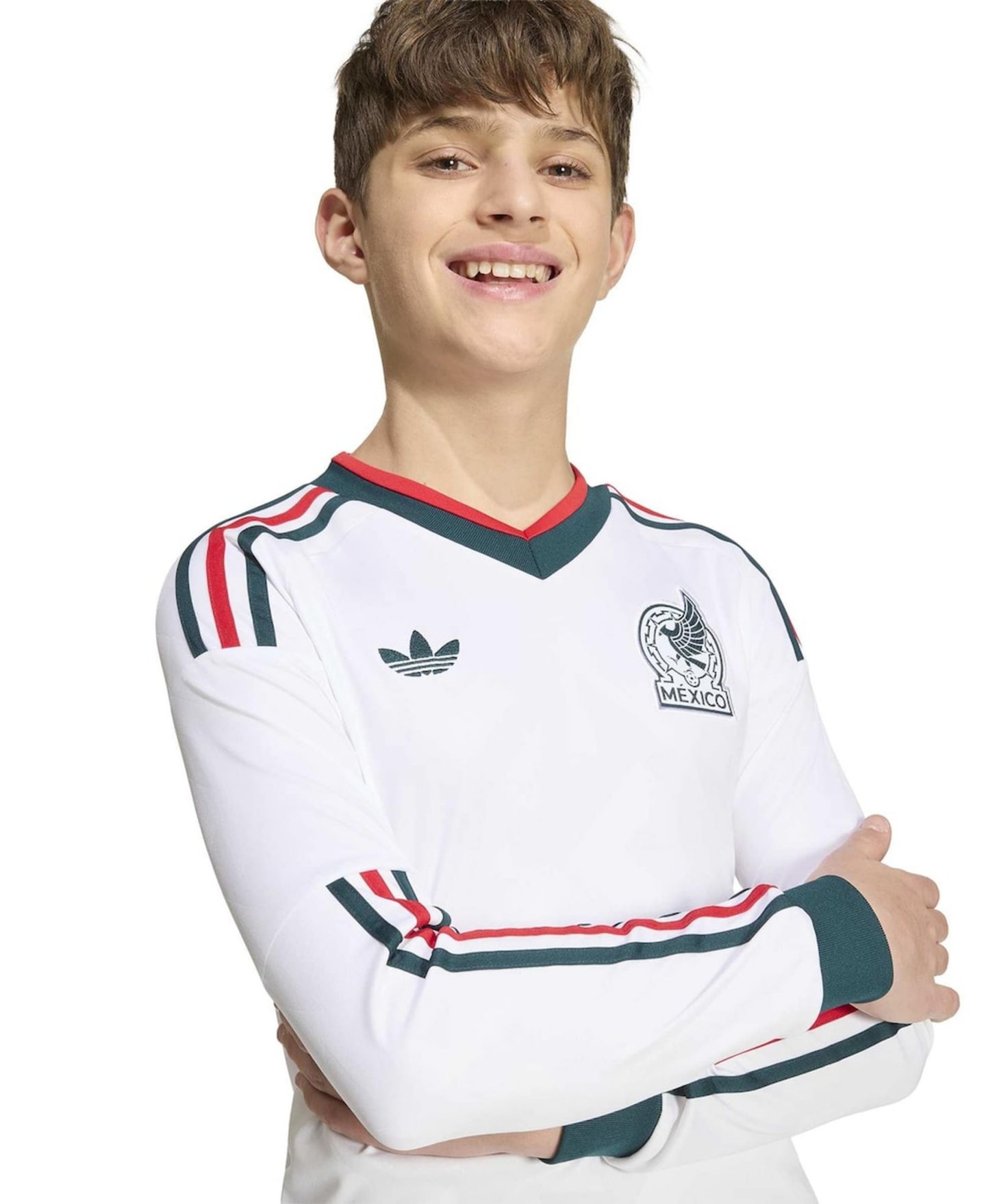Детское джерси adidas сборной Мексики 2026 Away Replica с длинным рукавом, White — фото 14