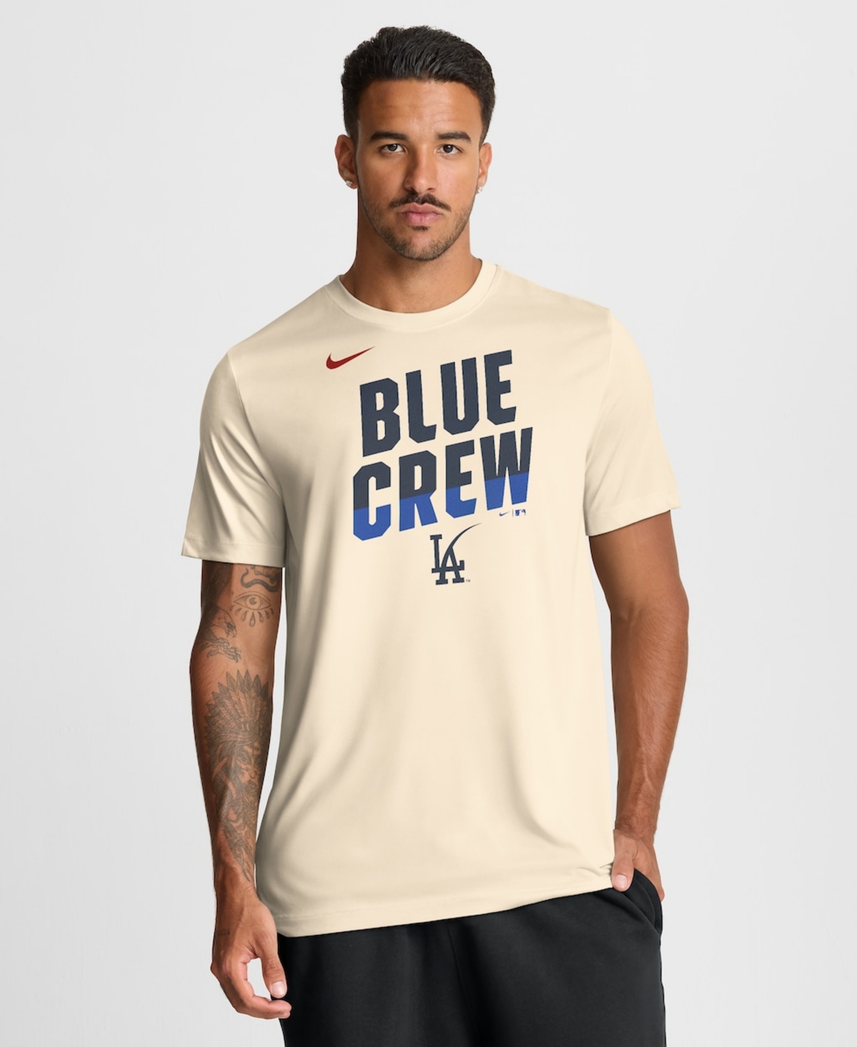 Nike Men's Cream Los Angeles Dodgers 2026 City Connect Team Phrase Script Dri-fit T-Shirt