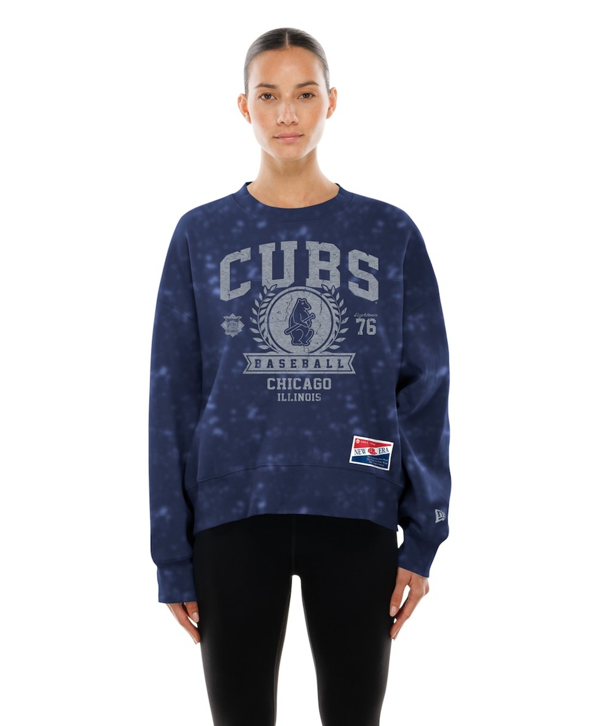 New Era Women's Royal Chicago Cubs Throwback Oversized Boxy Sweatshirt