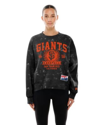 Women's Black San Francisco Giants Throwback Oversized Boxy Sweatshirt