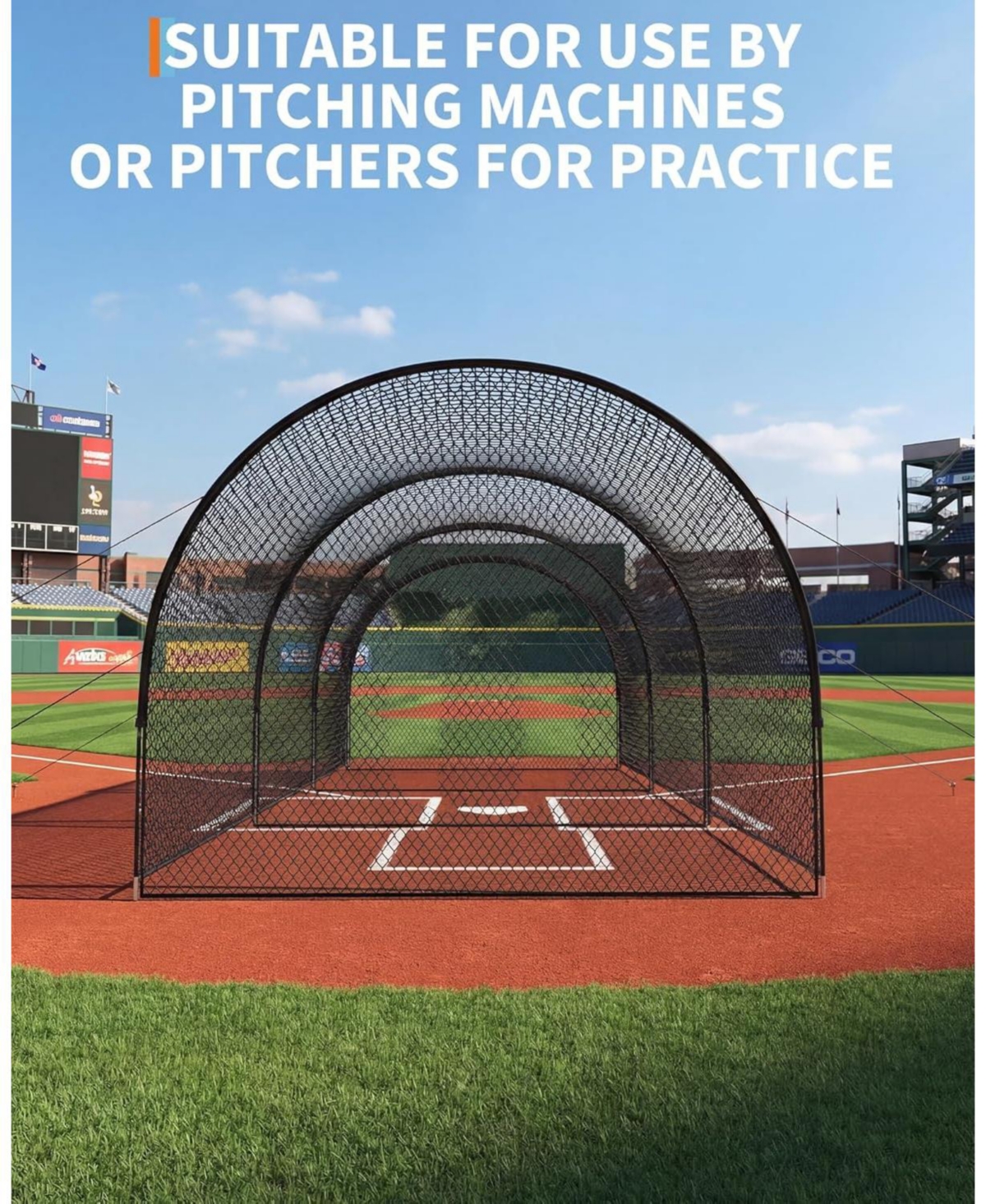 Xo 33FT Batting Cage Net with Frame, Multi-Sport Baseball Softball Golf Practice Cage for Backyard Field Training