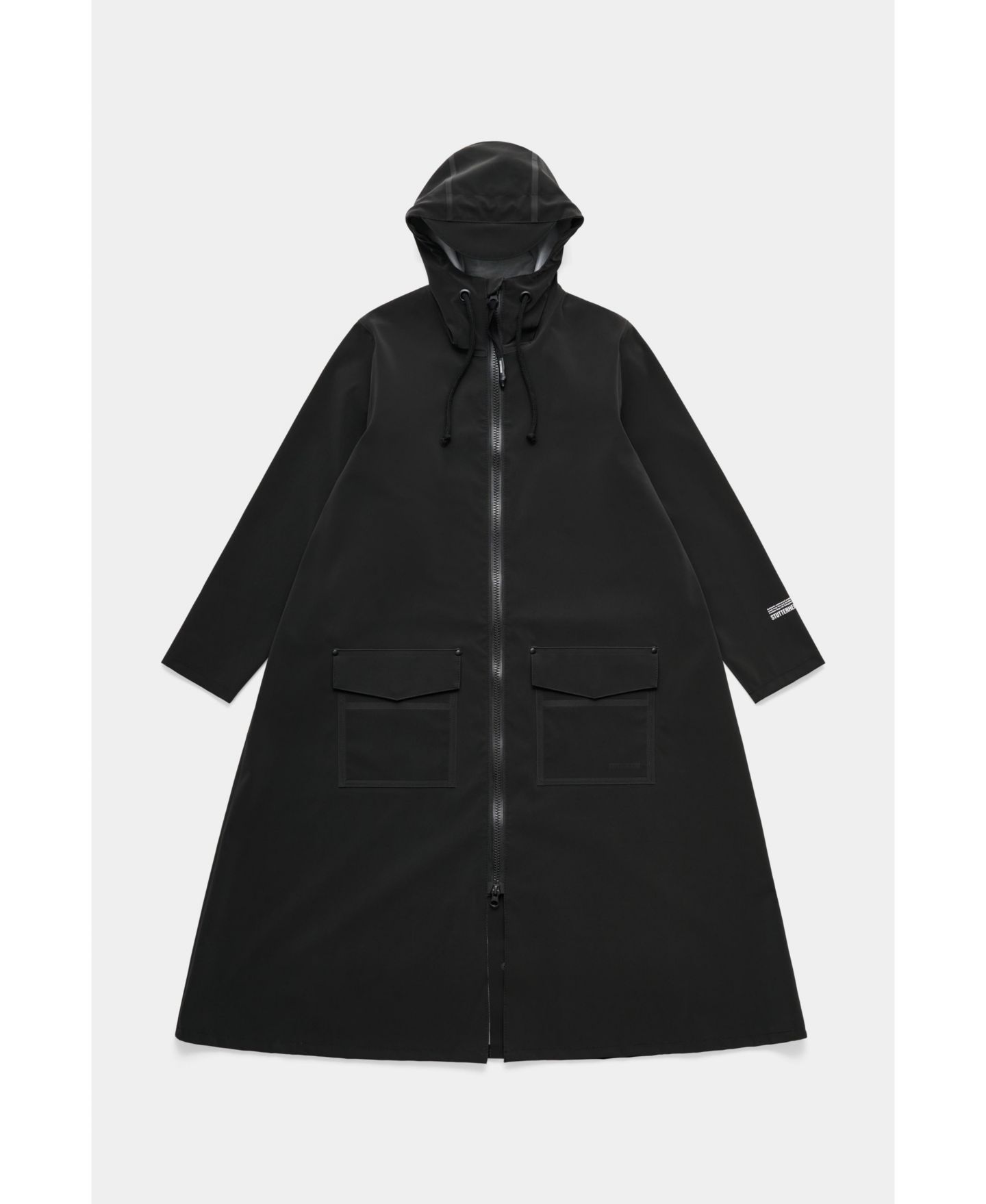 Женские куртки Stutterheim Mosebacke Long Patch Matte Raincoat, цвет: Чёрный — фото 8