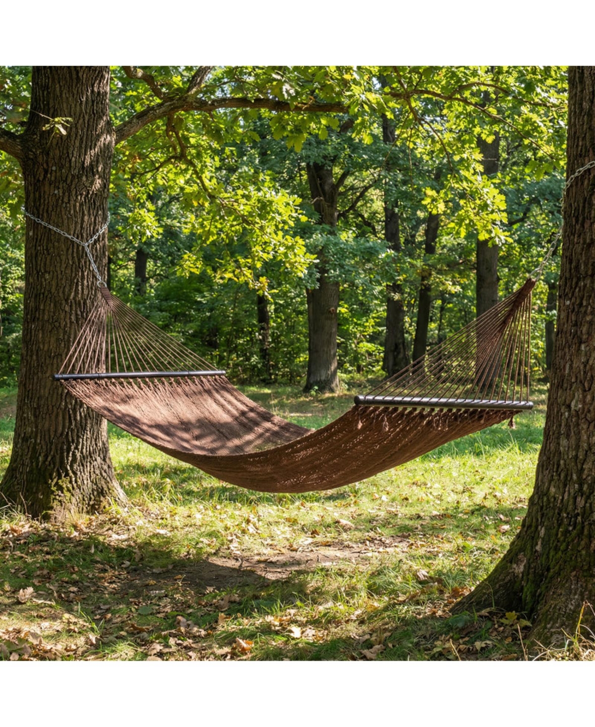 Gouun Double Caribbean Hammock with Spreader Bar for Patio Poolside