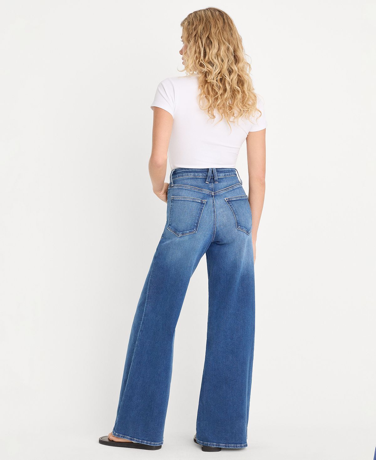 Good American Women's Good Waist Soft Tech Palazzo Jeans view 4 — MAYCSS fashion products