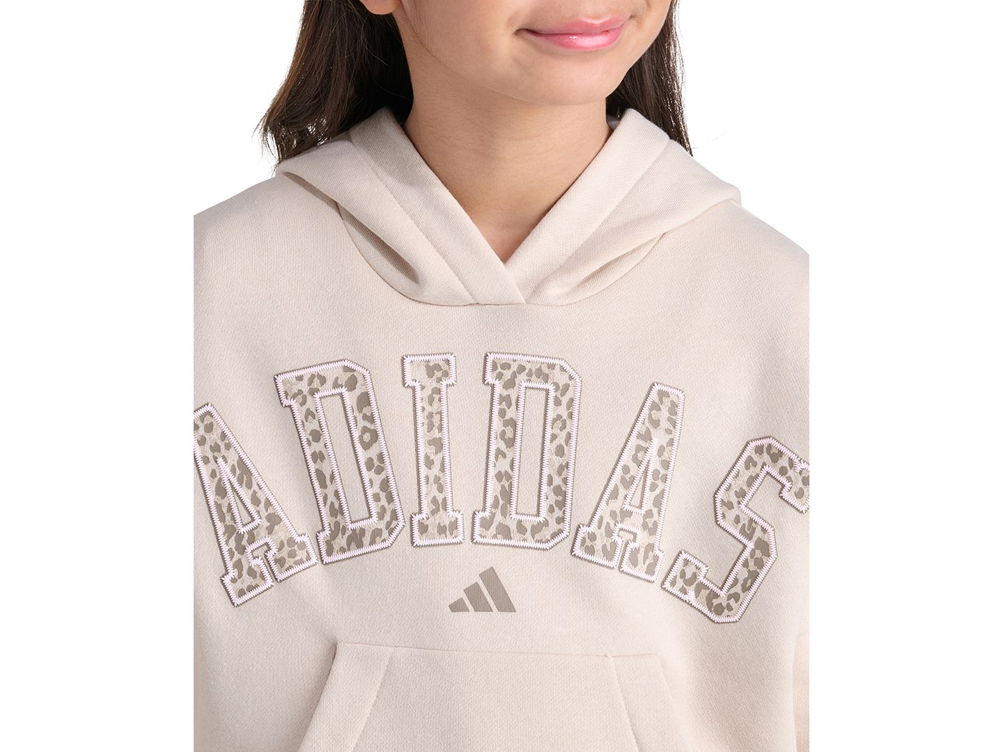 Детское худи adidas с длинным рукавом, 8-16, цвет: Льняной — фото 3