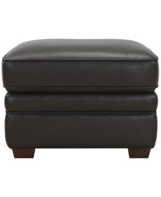 Gaspare 26" Leather Ottoman