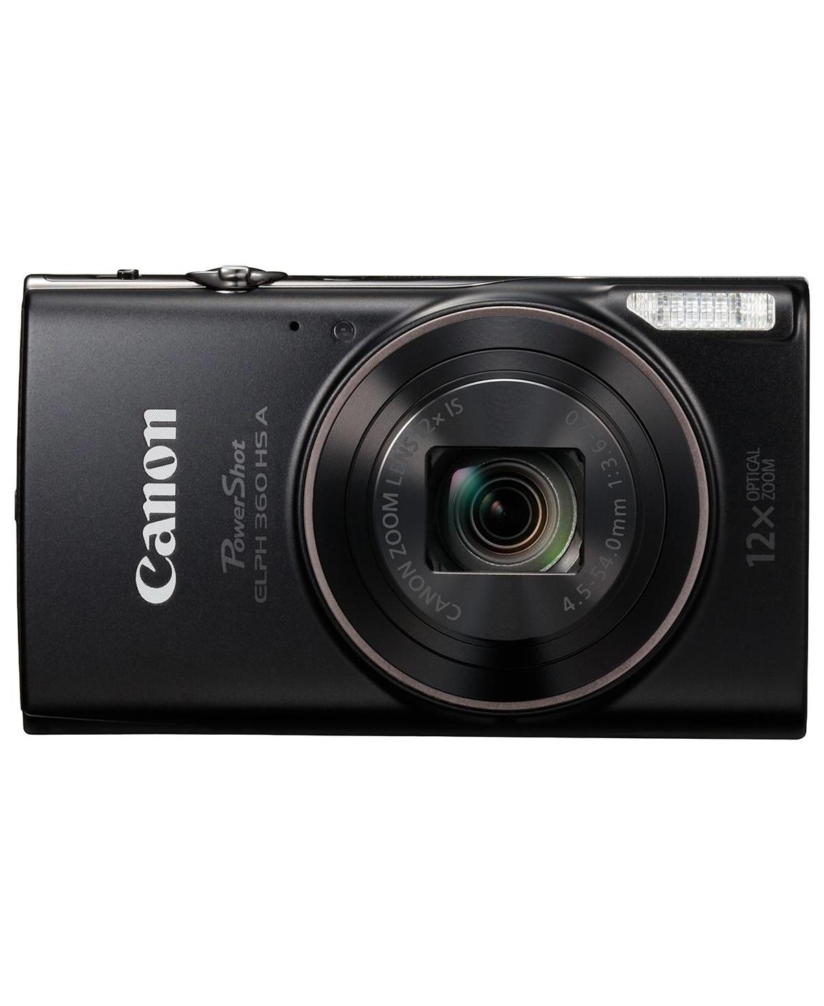 Canon PowerShot Elph 360 Hs Digital Camera Bundle with 64GB microSD Card, Sd Adapter, Usb Card Reader, Slinger Hardshell Camera Case, Battery