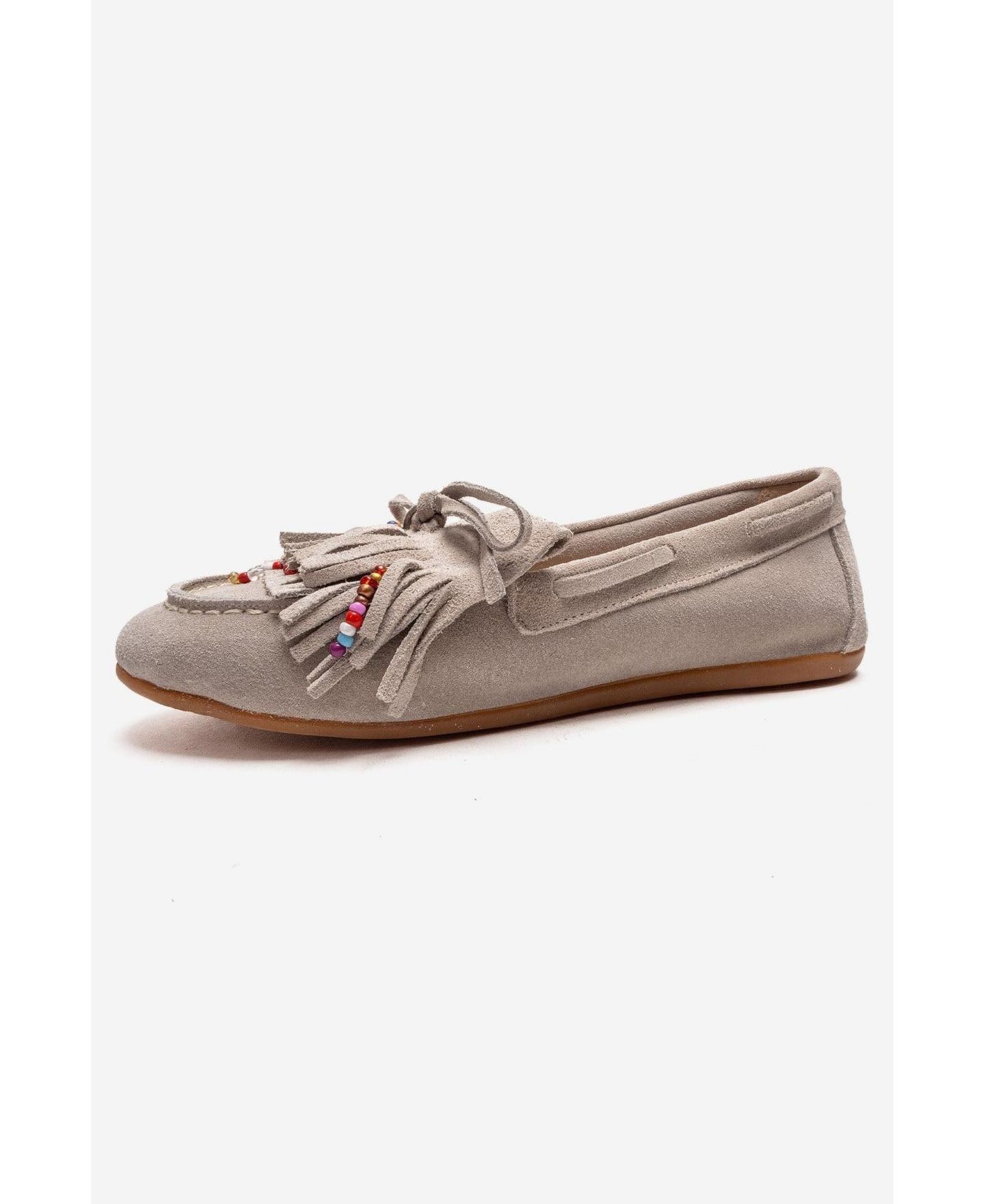 Женские туфли Forever & Always Shoes Evelyn Leather Loafer, цвет: Бежевый замшевый — фото 7